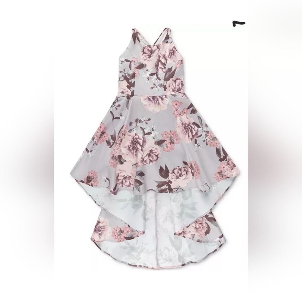 Speechless Sleeveless Woven Floral Mikado High-Low Dress